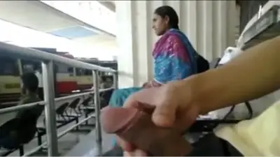 Tamil man masturbation in public bus stand