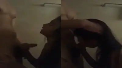 A young 19 age college girl gives a cute blowjob